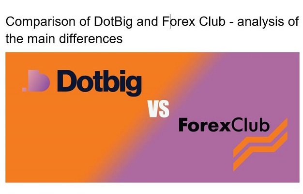 Comparison of DotBig and Forex Club - analysis of the main differences